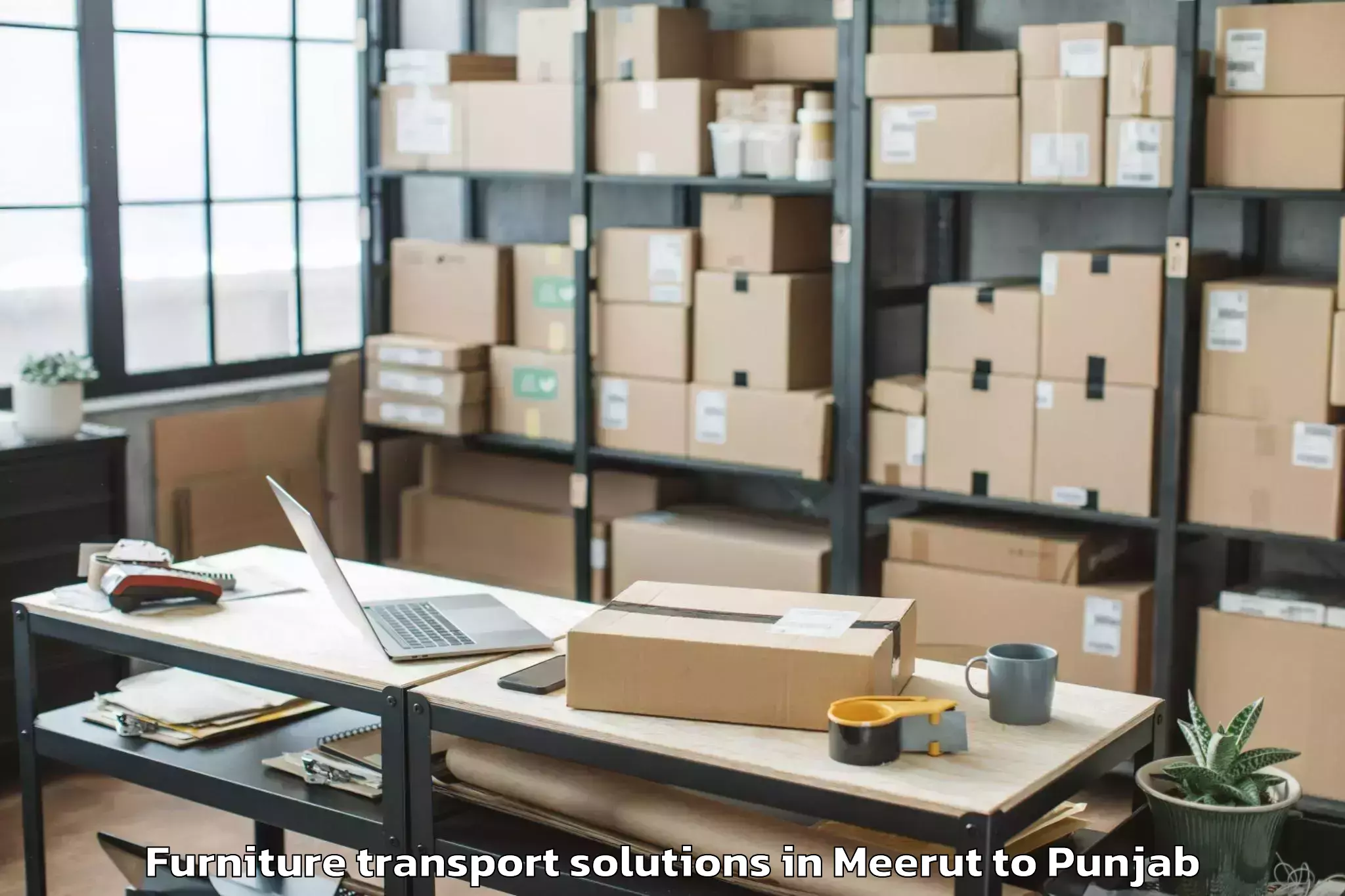 Meerut to Lakhnaur Furniture Transport Solutions Booking